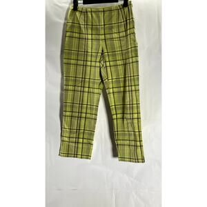 ANN TAYLOR Women's Vintage Petite Yellow/Brown Plaid Stretch Ankle Pant SZ 2P